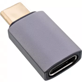 InLine USB4 adapter, USB-C male/female, aluminium, grey