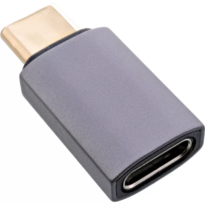 InLine USB4 adapter, USB-C male/female, aluminium, grey