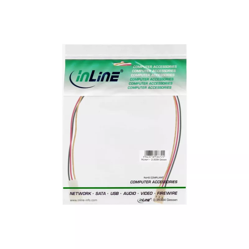 InLine Fan Cable Extension 3pin Molex male/female length 2m