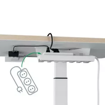 LEITZ Ergo Small Sit Stand Desk 65340001 White Height-Adjustable Table with Castors