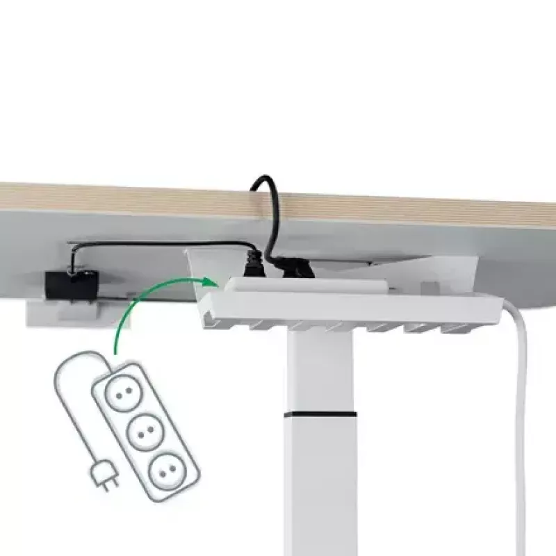 LEITZ Ergo Small Sit Stand Desk 65340001 White Height-Adjustable Table with Castors