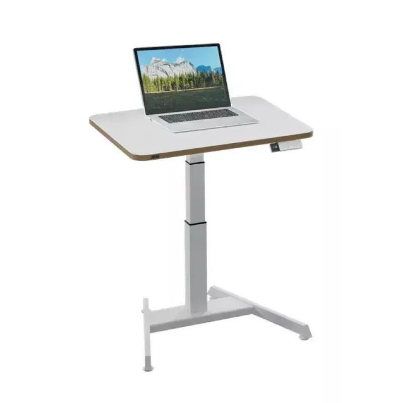 LEITZ Ergo Small Sit Stand Desk 65340001 White Height-Adjustable Table with Castors