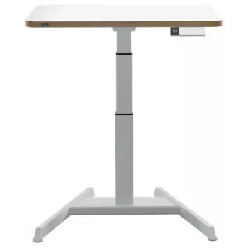 LEITZ Ergo Small Sit Stand Desk 65340001 White Height-Adjustable Table with Castors