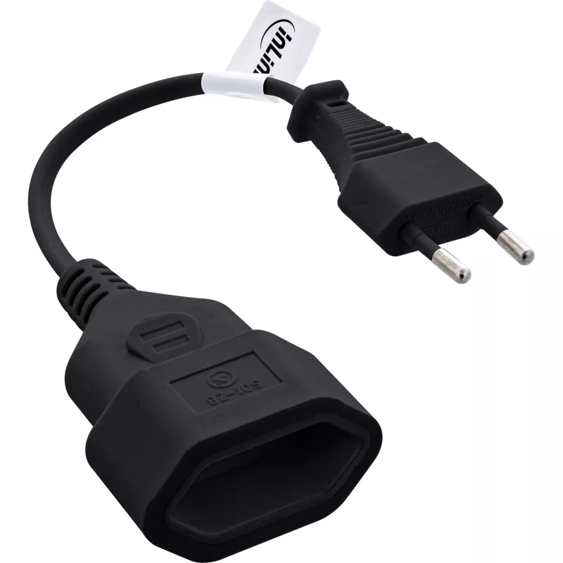 InLine 16680S power cable Black 0.2 m CEE7/16