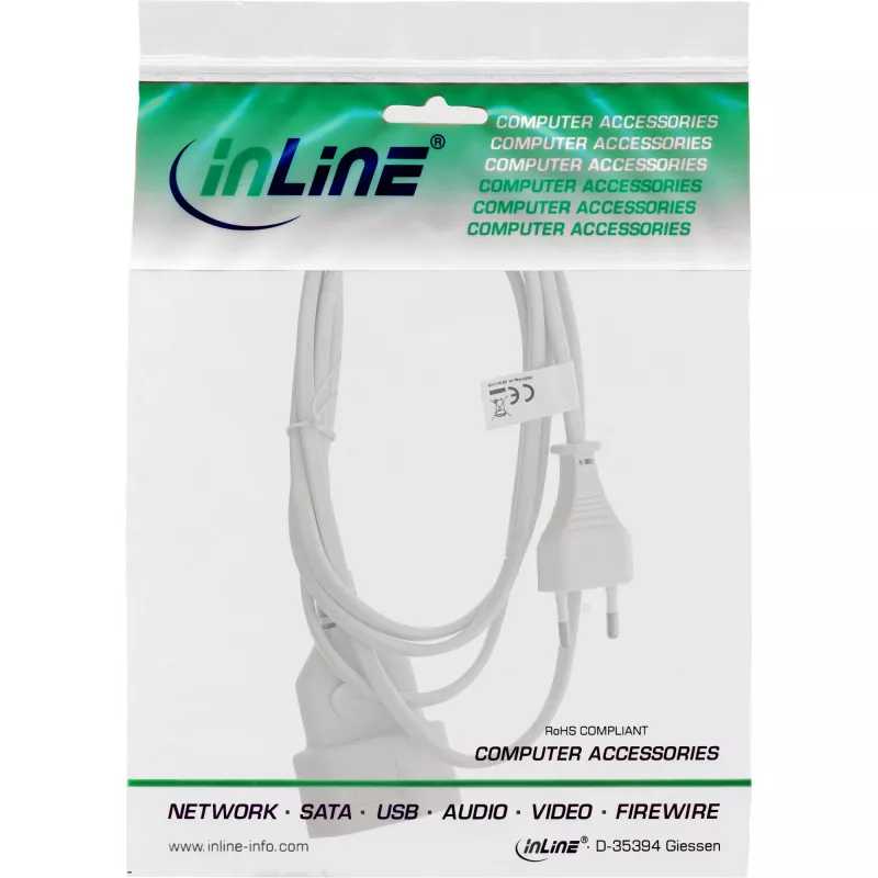 InLine 16680W power cable White 0.2 m CEE7/16