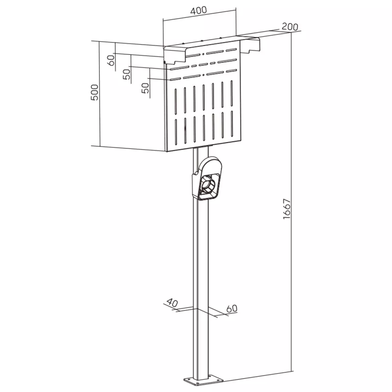 Stand InLine 59989C Electric Vehicle Charging Accessories Steel Black 400x200x1667mm
