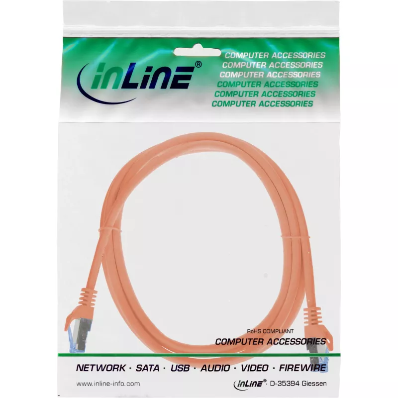InLine 72655O networking cable Orange 0.5 m Cat6a S/FTP (S-STP)