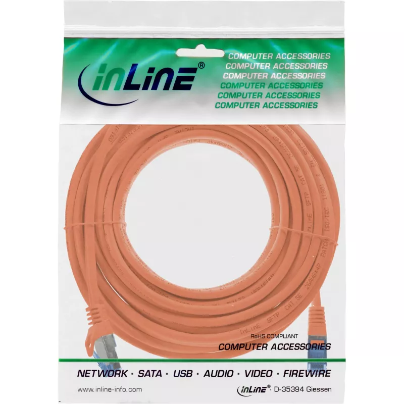 InLine 72600O networking cable Orange 10 m Cat6a S/FTP (S-STP)