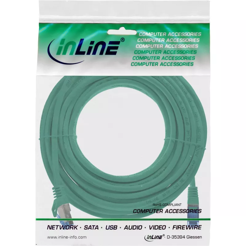 InLine 72600G networking cable Green 10 m Cat6a S/FTP (S-STP)