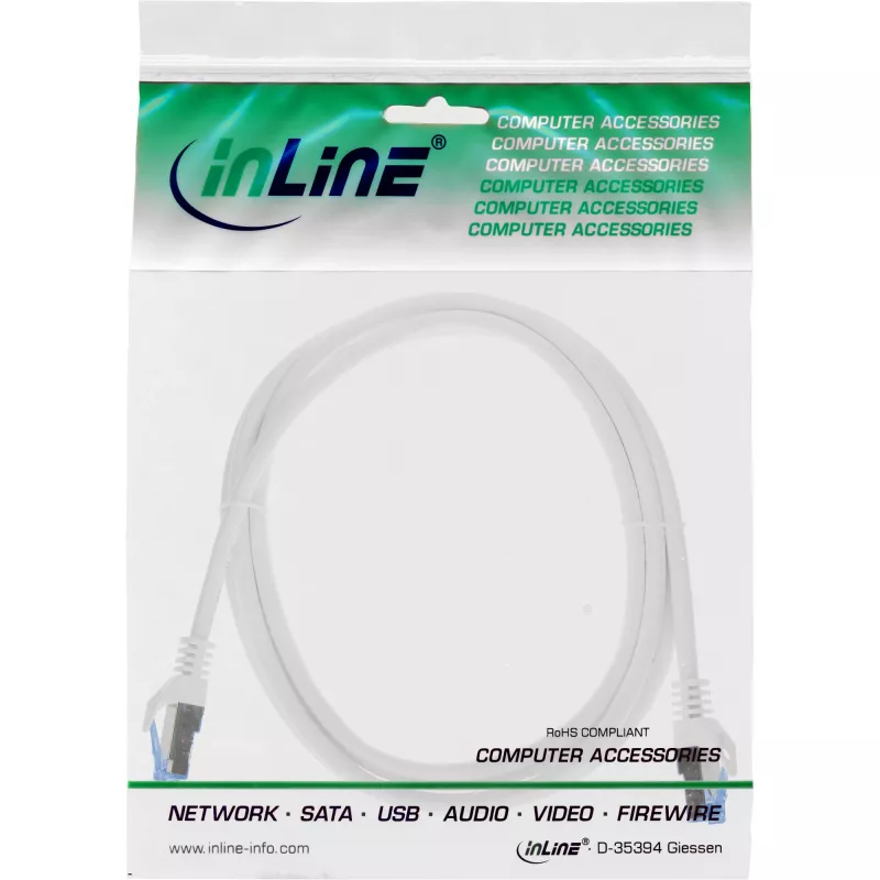 InLine 72633W networking cable White 0.3 m Cat6a S/FTP (S-STP)
