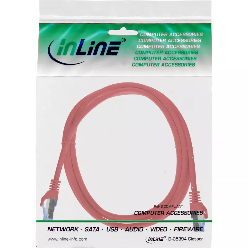 InLine 72601R networking cable Red 1 m Cat6a S/FTP (S-STP)