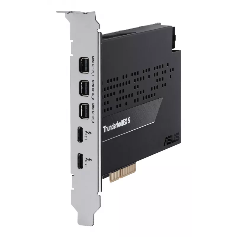 Interface card ASUS ThunderboltEX 5 — PCIe 4.0, Intel JHL9580, Mini DisplayPort, USB 2.0, 120 Gbit/s