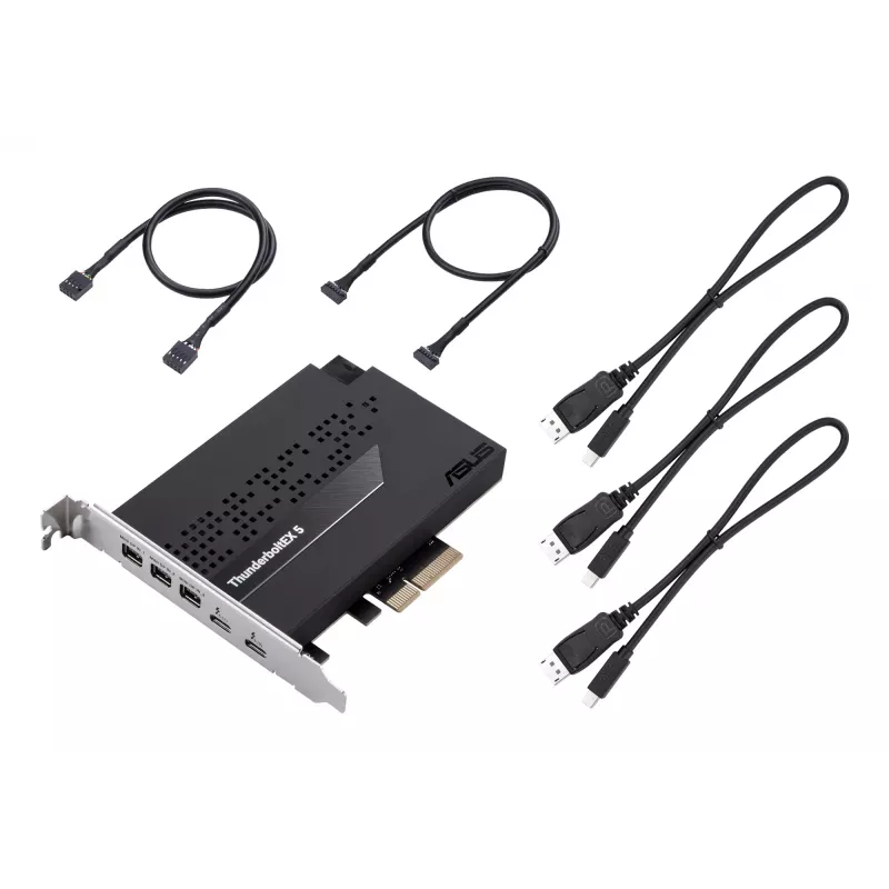 Interface card ASUS ThunderboltEX 5 — PCIe 4.0, Intel JHL9580, Mini DisplayPort, USB 2.0, 120 Gbit/s