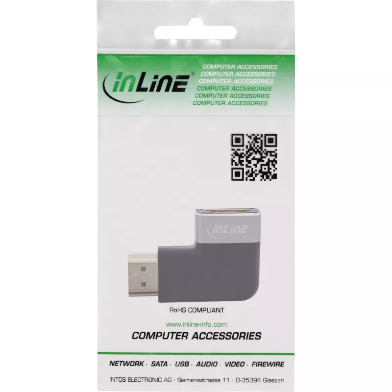 HDMI Gender Changer InLine 17991E Black Grey Gold Plated
