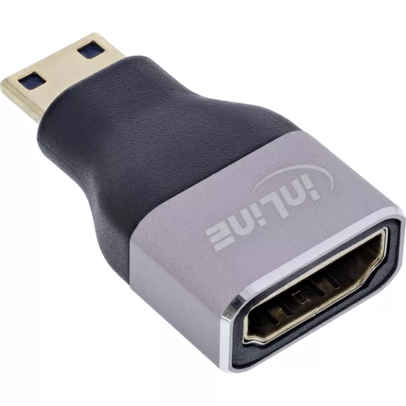 InLine 17991C cable gender changer HDMI A Mini HDMI C Black, Grey