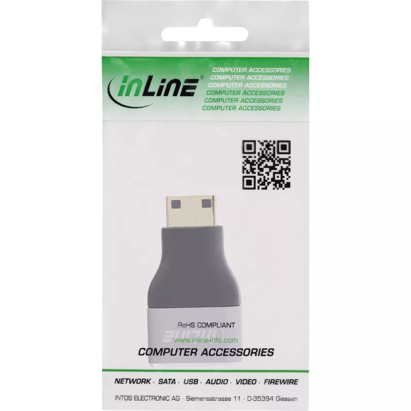 InLine 17991C cable gender changer HDMI A Mini HDMI C Black, Grey