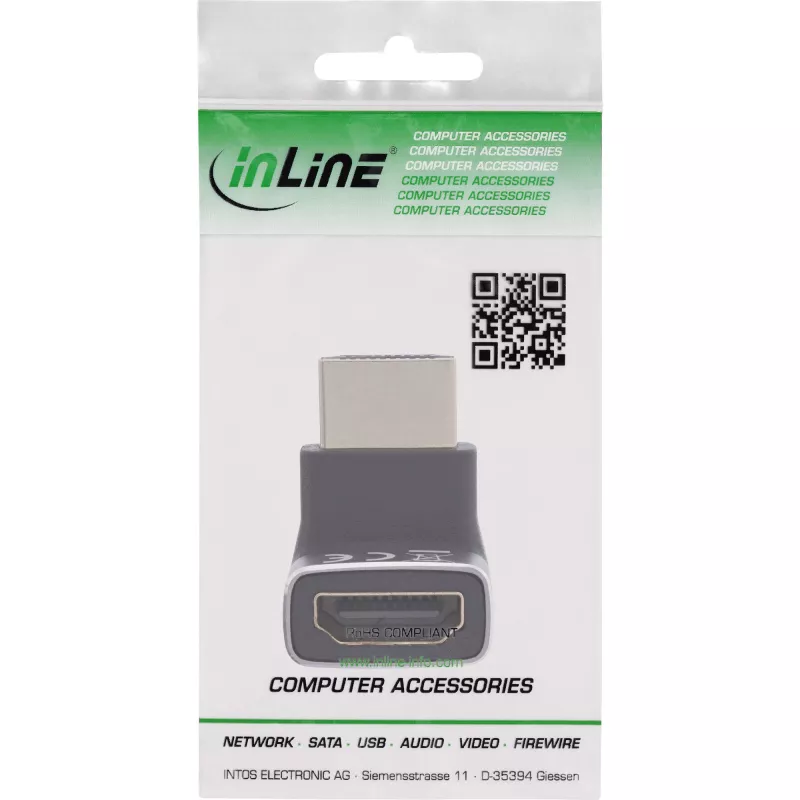 HDMI Gender Changer InLine 17991G Black Grey Gold Plated