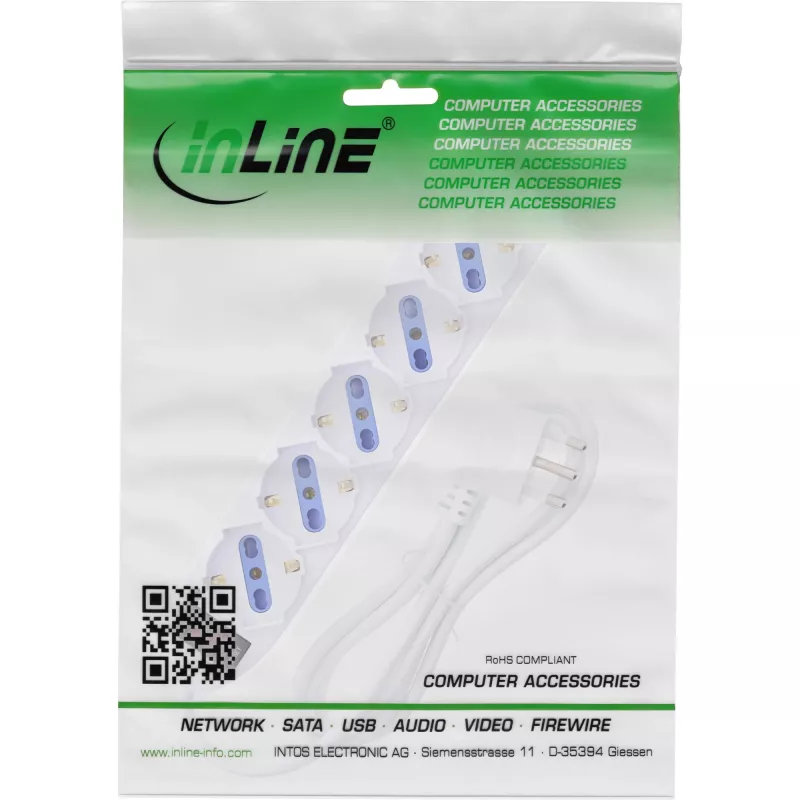 InLine 16461Z power extension 1.5 m 6 AC outlet(s) Indoor White