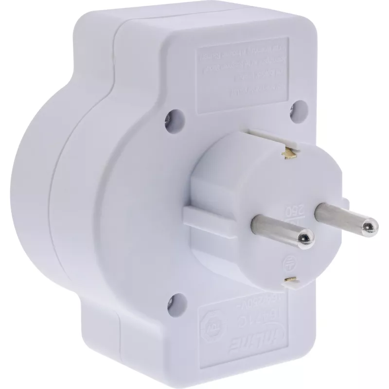 Power Plug Adapter Type F InLine 16471C 2x Type C + Type F White