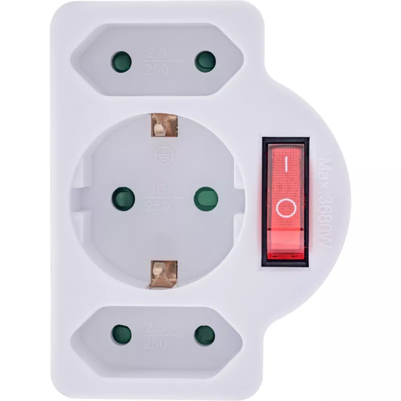 Power Plug Adapter Type F InLine 16471C 2x Type C + Type F White