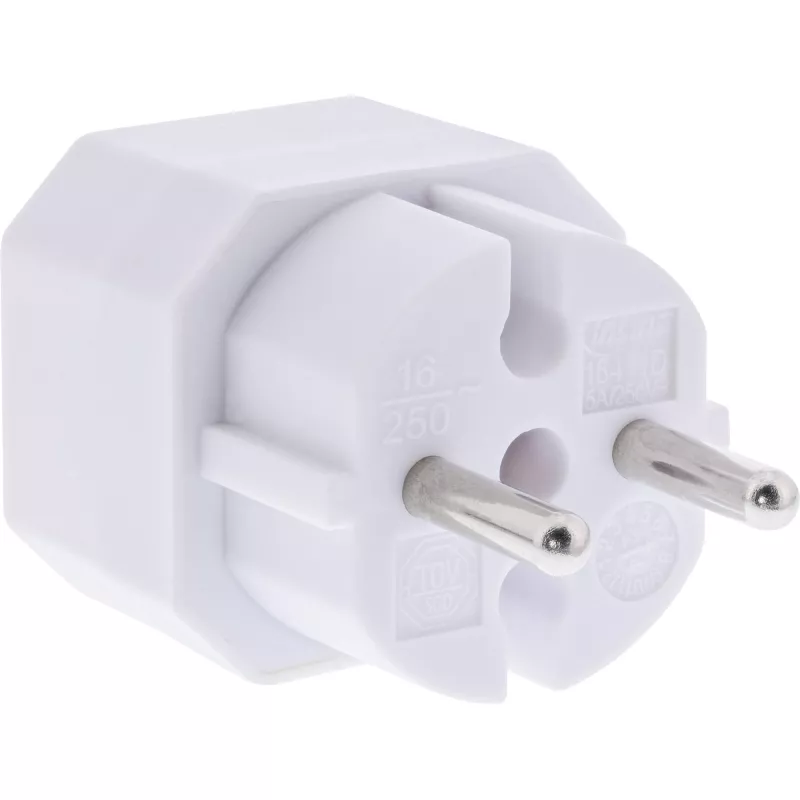 Power Plug Adapter Type F Type C Europlug White InLine 16471D