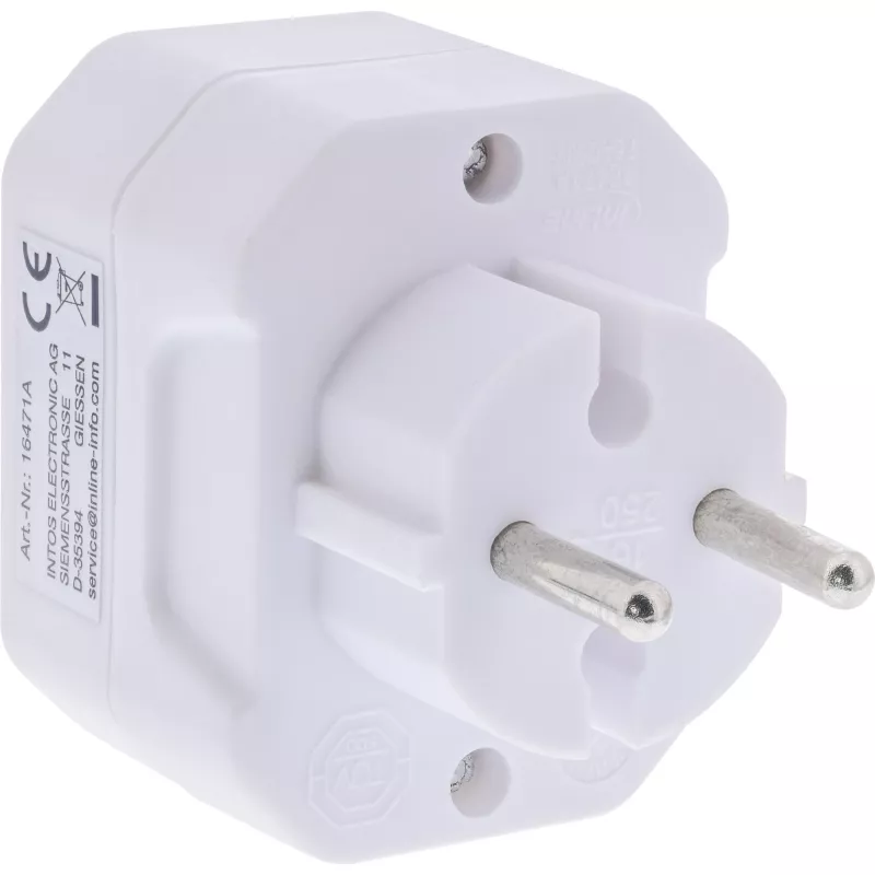 Power Plug Adapter Type F Type C InLine 16471A White
