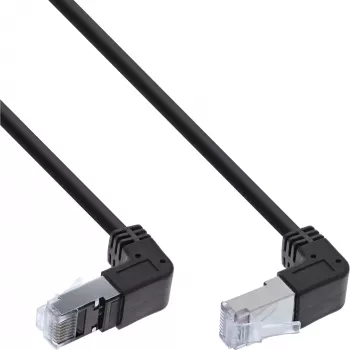 InLine Patch cable top/bottom angled, S/FTP (PiMf), Cat.6, 250MHz, PVC copper