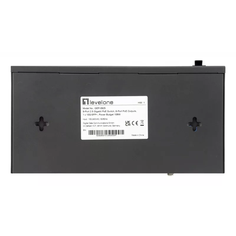 LevelOne GEP-0925 network switch Unmanaged 2.5G Ethernet (100/1000/2500) Power over Ethernet (PoE) Black