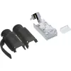 InLine Crimp connector Cat.6A RJ45 shielded, 3-piece black 10-pack