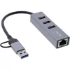 InLine 33380S interface hub USB 3.2 Gen 1 (3.1 Gen 1) Type-A + Type-C 5000 Mbit/s Grey