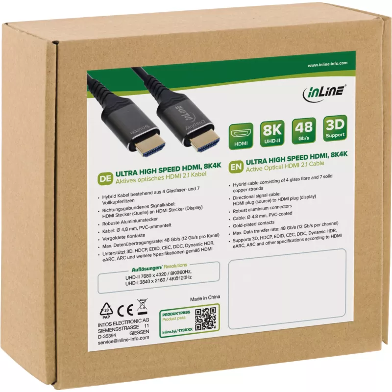 InLine 17925X HDMI cable 25 m HDMI Type A (Standard) Black