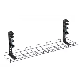 Cable management grid 60 cm InLine 23190G for table mounting with screw clamps, black