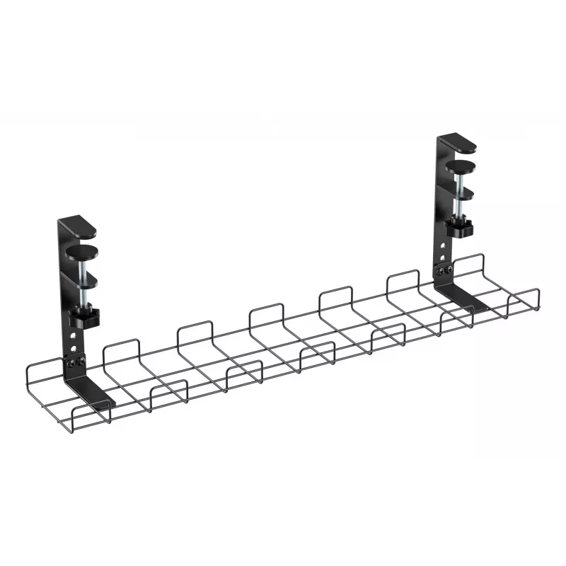 Cable management grid 60 cm InLine 23190G for table mounting with screw clamps, black