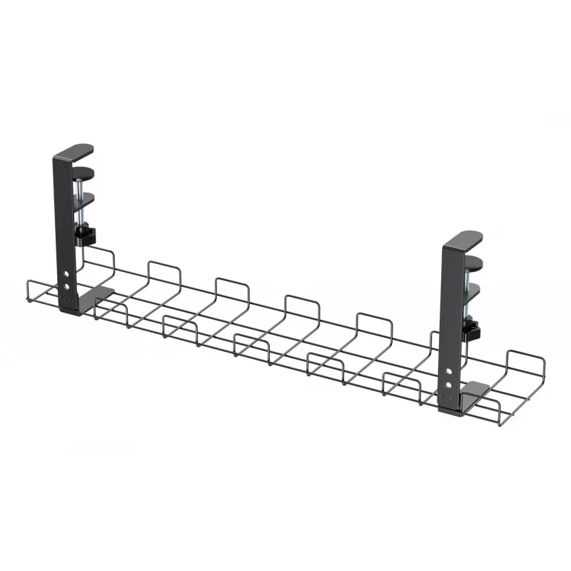 Cable management grid 60 cm InLine 23190G for table mounting with screw clamps, black