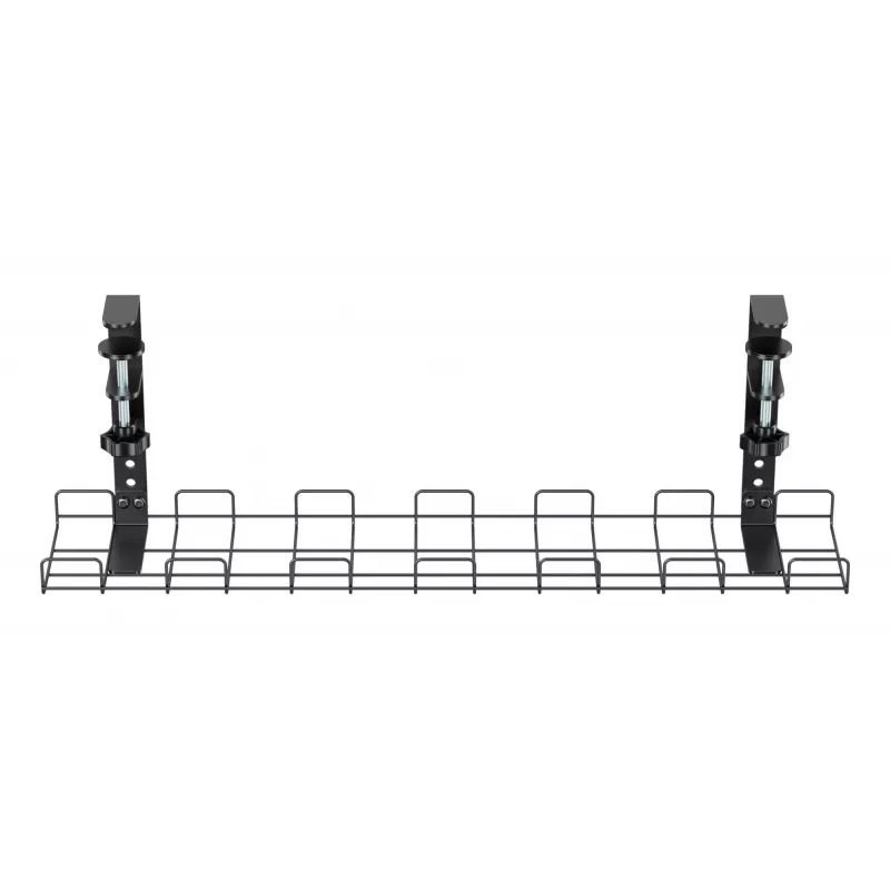 Cable management grid 60 cm InLine 23190G for table mounting with screw clamps, black