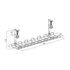 Cable management grid 60 cm InLine 23190G for table mounting with screw clamps, black
