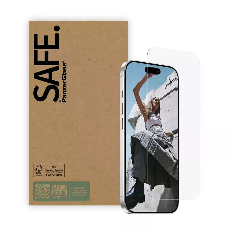 Screen protector PanzerGlass SAFE by for iPhone 17 / iPhone 17 Pro / iPhone 16 Pro — Ultra‑Wide Fit, tempered glass, pack of 10