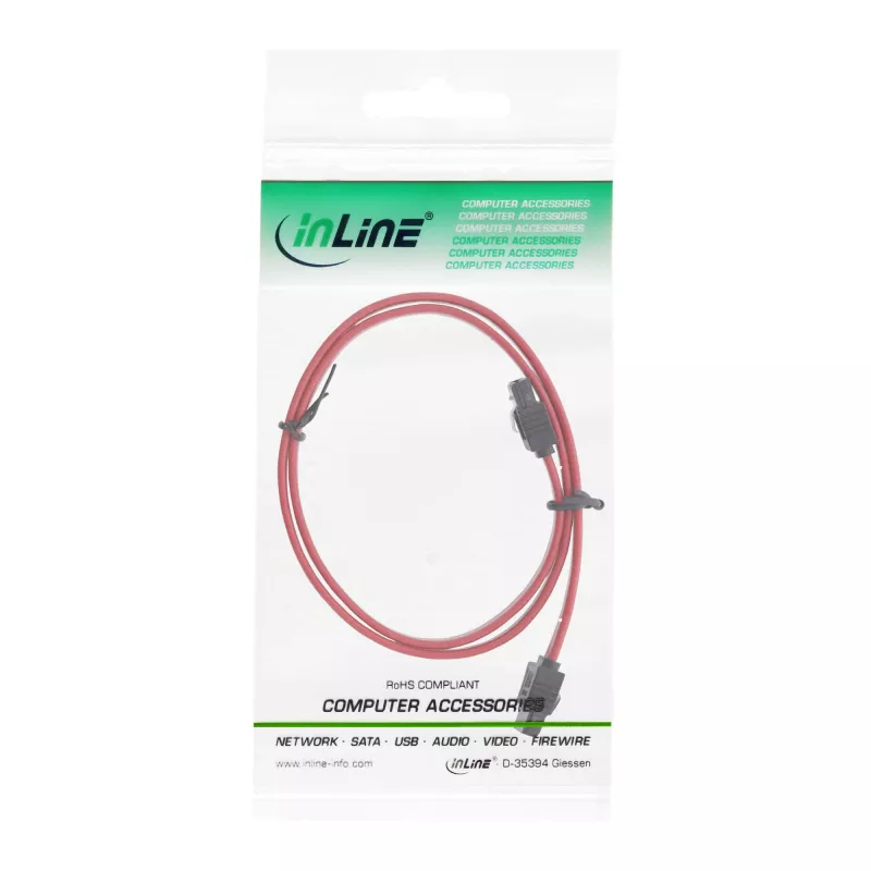 InLine SATA Cable for 150 / 300 / 600 S-ATA links with latches 0.7m