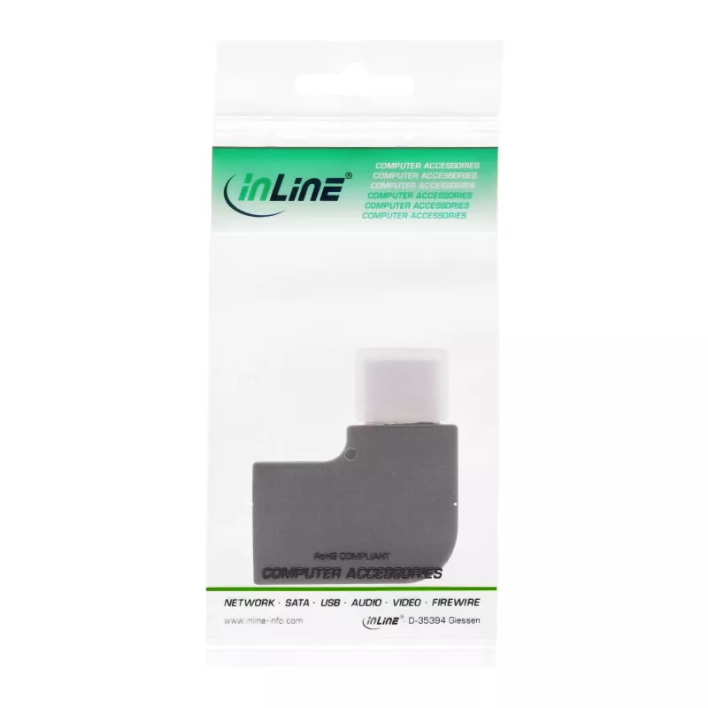 InLine USB 3.2 Gen.2 Adapter, USB-C male / USB-C female, angled