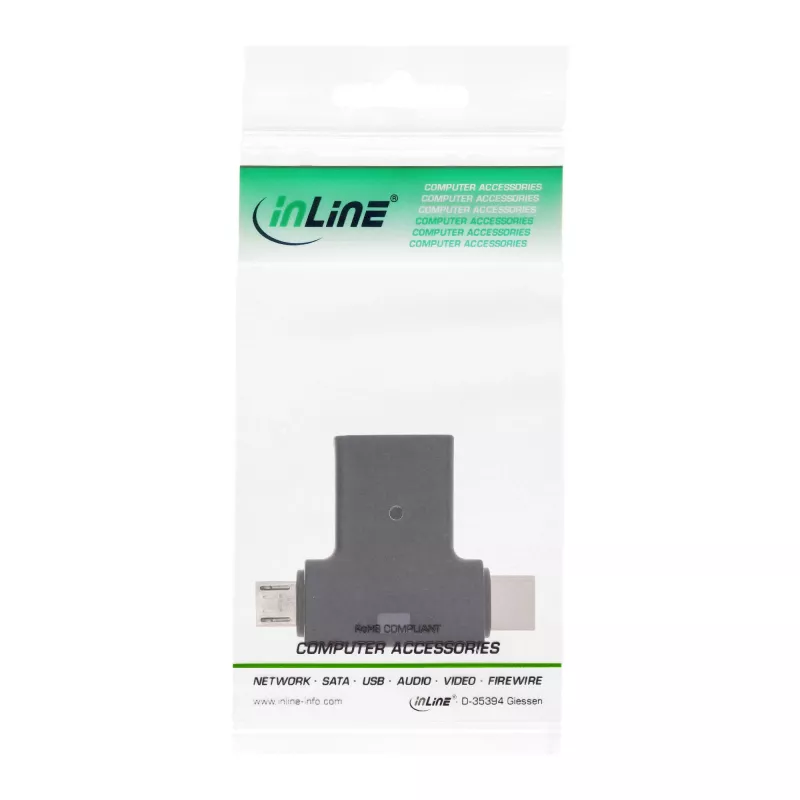 InLine USB 3.1/2.0 OTG T-Adapter, USB-C male or Micro-USB to A female