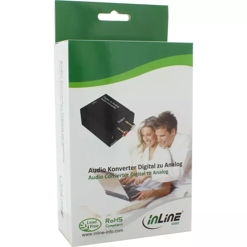 InLine Audio Converter Digital to Analog Input Toslink or RCA OUT 2x RCA Stereo