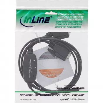 InLine USB 2.0 to 2x Serial Adapter Cable USB Type A to 2x 9 Pin SubD male 1.5m