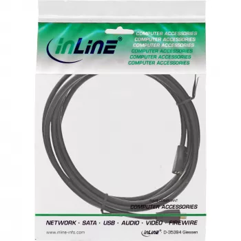 InLine Micro-USB 2.0 extension cable, Micro-B M/F, black/gold, 1.5m