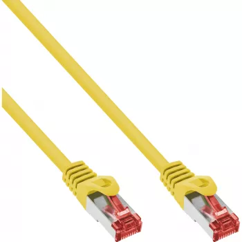 InLine Patch Cable S/FTP PiMF Cat.6 250MHz copper halogen free yellow 15m