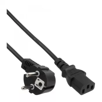 InLine power cable, CEE 7/7 angled / 3pin IEC C13 male, 7m