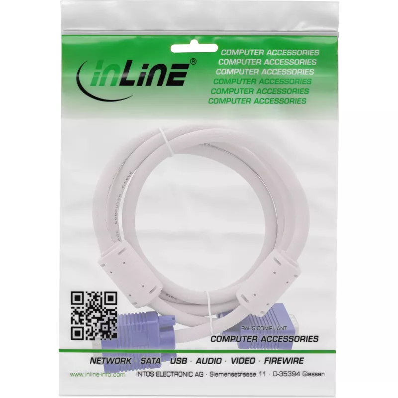 S-VGA Cable InLine 17805 15 HD male male grey 0.5m