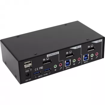 InLine Desktop KVM Switch 2 Port DisplayPort USB 3.0 Hub with Audio