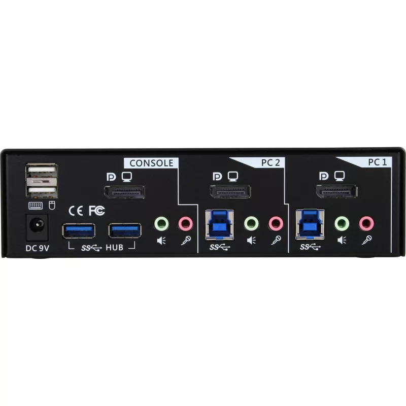 InLine Desktop KVM Switch 2 Port DisplayPort USB 3.0 Hub with Audio