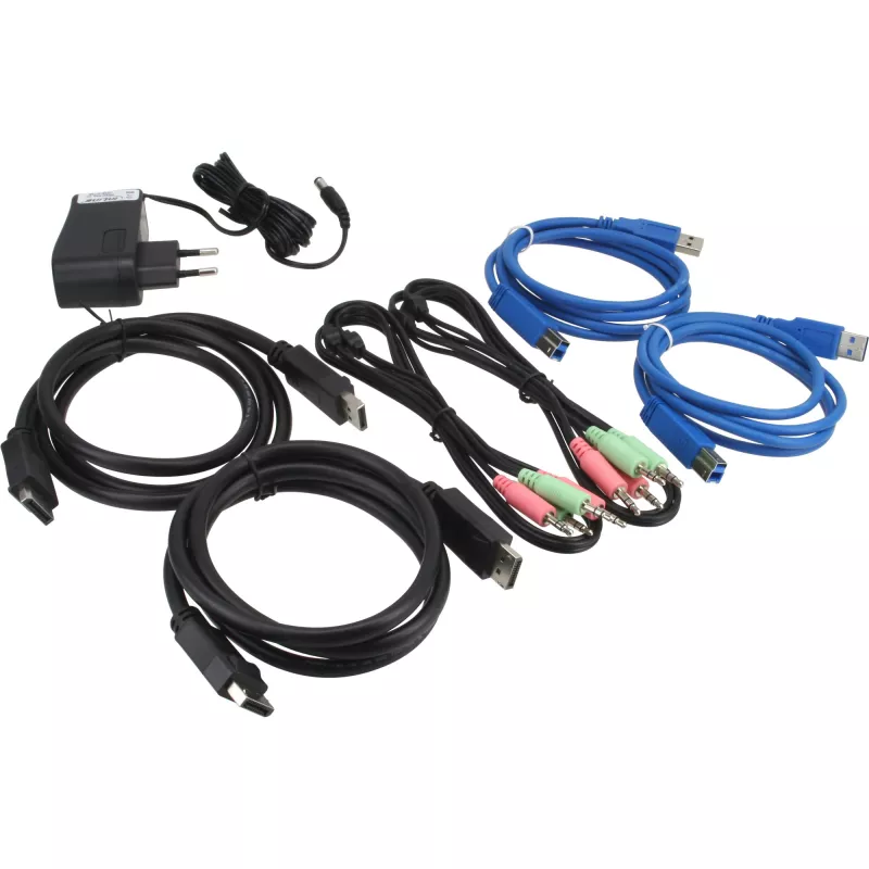 InLine Desktop KVM Switch 2 Port DisplayPort USB 3.0 Hub with Audio