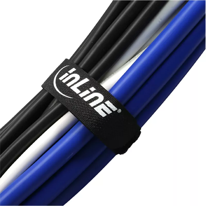 InLine Cable Strip hook-and-loop Set 10 pcs black 20 mm x 300 mm